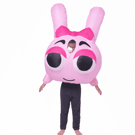 Inflatable Costume For Halloween,Party Easter Bunny Outfit for Cosplay Birthday Gift,Funny Blow Up Costume for Adult Pink