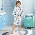 thumbnail image 5 of FORMRS Niños Bathrobe Unisex Hooded Robe Soft Plush Pajamas Sleepwear, Size 7-9T, Ice Rink, 5 of 7