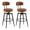 Black + Brown, variant on Costway Swivel Barstools Set of 4 Faux Leather Bar Height Chairs with Upholstered Seat Back Black