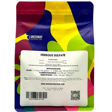 Ferrous Sulfate (Iron Sulfate) Fertilizer - Cure Plant Iron Deficiency 1 Pound