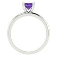 thumbnail image 4 of Solitaire Engagement Ring for Women - 1ct Natural Amethyst in 14K White Gold Promise Ring, 4 of 6