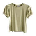 thumbnail image 4 of Girls T Shirts Green Puff Sleeve Shirt for Girls Casual Girls Summer Shirts 3-4 Years Girls Shirts, 4 of 4