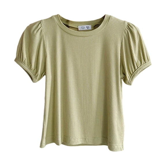ibiyuan Shirts for Girls Short Sleeve Girls T Shirts Size 10 Cute Print Girl Tops Size 6 Crewneck Basic Tee Trendy Little Kids Casual Clothes,7-8 Years