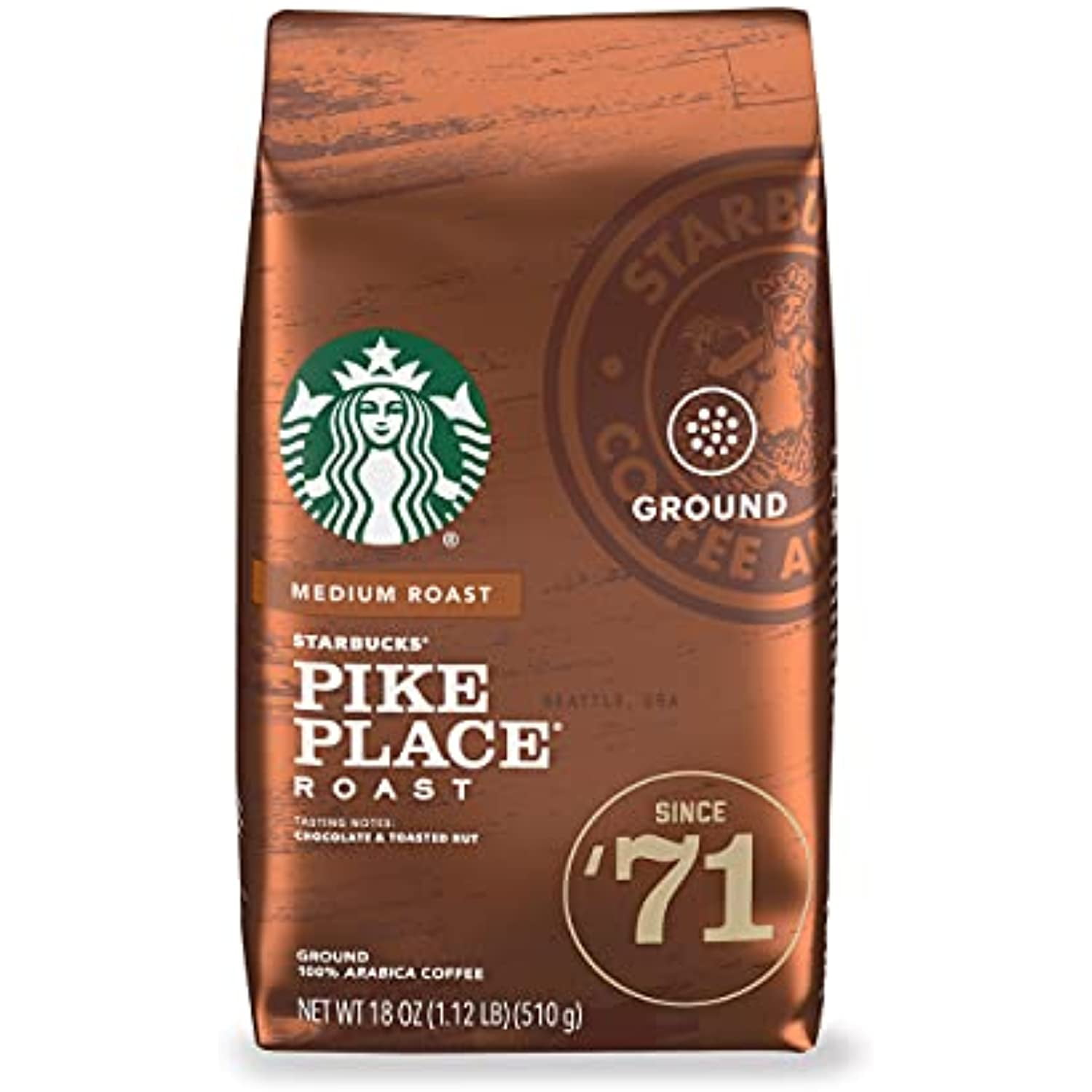 Starbucks Medium Roast Ground Coffee — Pike Place Roast — 100 Arabica
