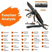 Outdoor Stainless Steel Knife/Pliers/Nail File/Bottle Opener/Screwdriver/Serrated Knife, Hidden Folding Closure, Portable Multi-Function Tool With Flint And Bit Father‘s Gifts for Men Set