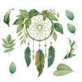 thumbnail image 3 of Adhesivos de pared con forma de pluma botánica en forma de atrapasueños, color verde, 3 of 4