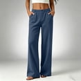 thumbnail image 2 of Women's Wide Leg Sweatpants Fashion Casual High Waist Loose Pocket Straight Solid Long Athletic Workout Pants, 2 of 6