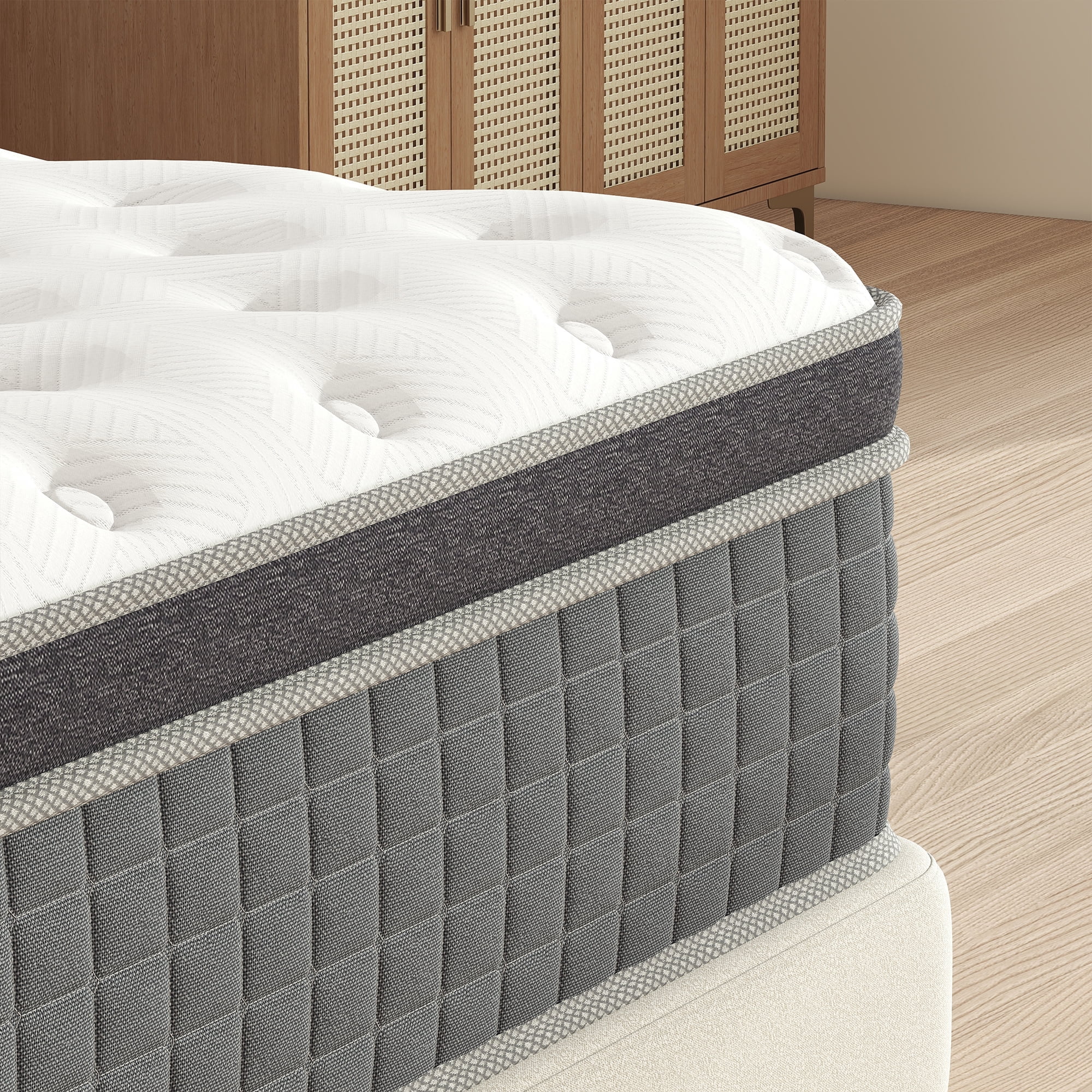 Abunitt 12 inch Queen Mattress, Gel Memory Foam Pocket Innerspring Hybrid Mattress In a Box Medium Firm, Adult