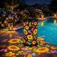 thumbnail image 3 of Colorful Sunflower Glow Solar Garden Lantern, Solar-Powered Garden Light, Solar Sunflower Lantern, Outdoor Lamps for Patio, 3 of 5