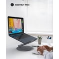 thumbnail image 3 of LULULOOK Laptop Stand, Foldable Laptop Stand with 360 Rotating Base, 360&deg; Swivel Adjustable Aluminum Ergonomic Computer Stand for Desk Comp, 3 of 7