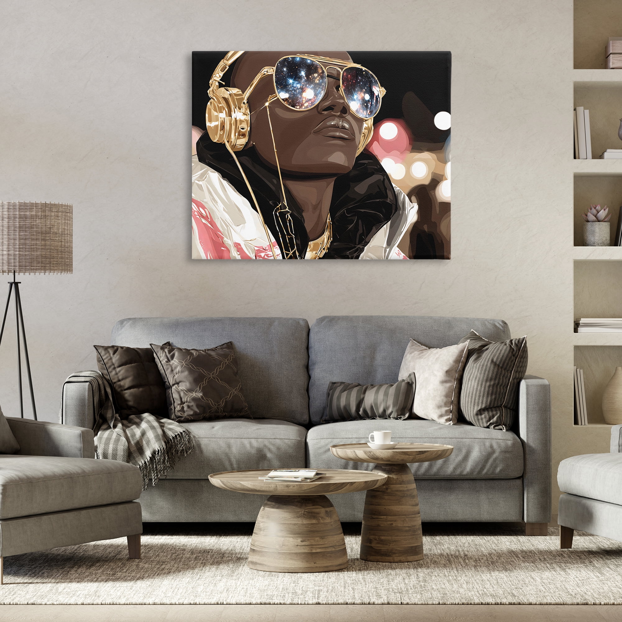 Stupell Industries Starry Eyed Shades with Headphones Canvas Wall Art, design by Franklyn Gregory