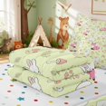 thumbnail image 5 of Erosebridal Fox Zipper Queen Comforter Set with Fitted Sheet and 2 Pillowcases for Girls, Yellow Bunnies Zipper Bedding Set, Polka Dots Reversible, 5 of 7