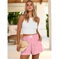 thumbnail image 3 of ANRABESS Shorts for Women Summer Beach Cover Ups Casual High Waist Flowy Wide Leg 2026 Spring Vacation Lounge Shorts Pink Floral X-Large, 3 of 8