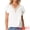 White, variant on DARING DIVA Women's Ruffle Short Sleeve Elegant V Neck Blouse S Dark Blue