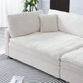 thumbnail image 5 of 112-inch Luxurious Corduroy Deep-Set Soft Sofa, with 2 Backrests and 2 Throw Pillows Included, Beige, 5 of 5