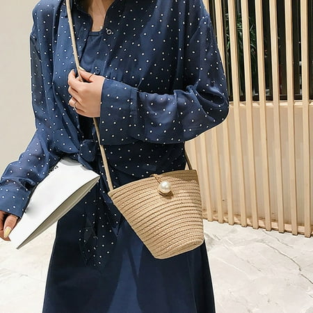 Tailored 2019 Woman Fashion Messenger Bag Summer Beach Straw Bag Small Weave Shoulder (Best Camera Messenger Bag 2019)