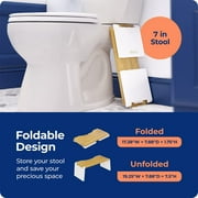 Squatty Potty Stockholm Folding Bamboo Toilet Stool, 7 in Collapsible, Brown and White