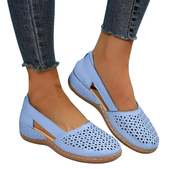 Mepaouo Women's Ballet Flats Business Office Work Casual Dress Shoes Comfortable Wedge Slip on Loafers