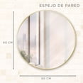 thumbnail image 5 of ESPEJO REDONDO CON MARCO DE ALUMINIO COLOR DORADO MATE DE 60CM DE DIAMETRO, MARCA GRAVITA, 5 of 5