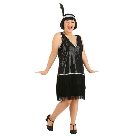 Plus Size Women's Onyx Flapper Costume