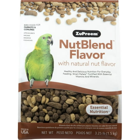 ZuPreem NutBlend with Natural Nut Flavor Parrot & Conure Bird Food, 3.25