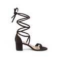 thumbnail image 3 of BLISSFUL STEP Women's Shoes Lace-Up Chunky Heel Open Toe Cross Strap Sandals Coffee 7, 3 of 7
