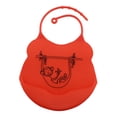 thumbnail image 3 of Los Baberos Impermeables Bebé Niño Silicón con Enrollan para Arriba Limpian Mono_rojo perfecl Baberos para niños pequeños para comer, 3 of 7