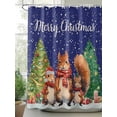 thumbnail image 3 of Xmas Squirrel, Waterproof Fabric Shower Curtain, Christmas Pine Tree Vintage Blue Shower Curtain for Bathroom Curtains Bathtubs Hotel Washable Shower Curtains with 12 Hooks Long 72x78in, 3 of 6
