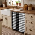 thumbnail image 3 of Buffalo Plaid Cabinet Curtains 35"W x 35"L, Farmhouse Black White Checkered Vintage Rustic Sink Skirt for Bathroom Vanity Kitchen Self Adhesive, Dust-Proof Privacy Curtain for Shelves Closet Laundry, 3 of 9