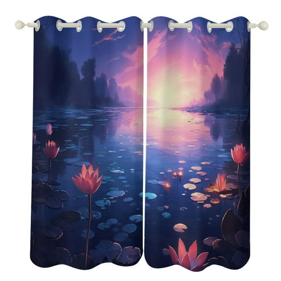 Butterfly Blackout Curtains for Bedroom Curtains Insulated Room Darkening Window Drapes for Living Room