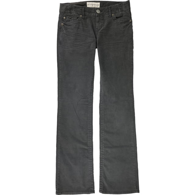 Aeropostale Womens Solid Casual Corduroy Pants, Grey, 1/2 Regular