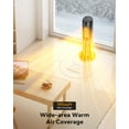 thumbnail image 2 of NFTIGB Space Heater, 1500W Quiet Oscillating Ceramic Heater for Large Room, PTC Electric Heater with Realistic 3D Flame Effect, Remote Control, Thermostat, for Office, Bedroom, Indoor Use, 2 of 8