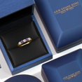 thumbnail image 5 of Gem Stone King 18K Yellow Gold Plated Silver Lab Grown Diamond and Purple Amethyst Wedding-Bands Ring for Women | 0.83 Cttw | Round 3.5MM | Gemstone April Birthstone | Size 7, 5 of 6