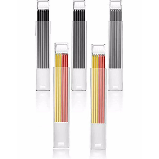 5 Pcs Crayon Mécanique Solide pour Charpentier Charpentier Multi-Fonction Ensemble Réglable Kit d'Outils de Marquage pour Débutant Menuiserie