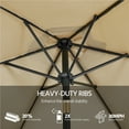 thumbnail image 3 of Yaheetech 9ft 6 Ribs Patio Umbrella with Push Button Tilt, Tan, 3 of 8