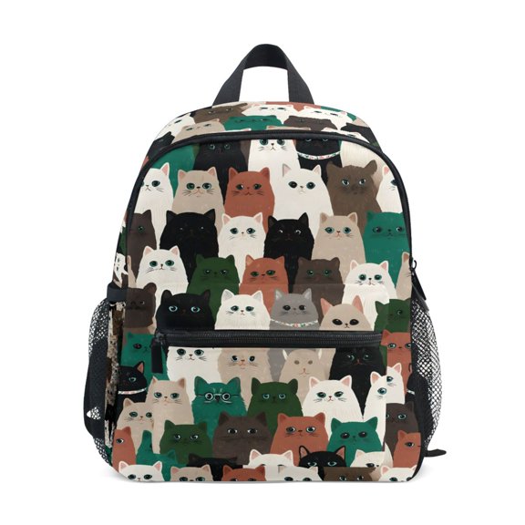 ALAZA Cute Doodle Cartoon Cats School Backpack Small Bookbag Mini Bags