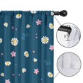 thumbnail image 4 of Blackout Kids Curtains,Navy Daisy Flower Pink Flowers Pattern Childrens Insulated Curtains Set Of 2,Bedroom Essentials,Toddler Room Decor 42"x54", 4 of 5