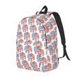 thumbnail image 1 of Disketp Elephant print Canvas Backpack Lightweight Travel Daypack Student Rucksack Laptop Backpack-Small, 1 of 5