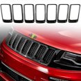 thumbnail image 4 of 7pc Gloss Black Grill Ring Front Grille Inserts Cover Trim Kit For Jeep Grand Cherokee 2014-2016, 4 of 5