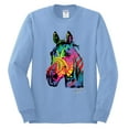 thumbnail image 2 of Wild Bobby, Neon Rainbow Horse Animal Lover Mens Long Sleeve Shirt, Light Blue, Small, 2 of 3