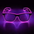 thumbnail image 1 of Light up EL Wire Neon Rave Glasses Glow Flashing LED Sunglasses Costumes for Party, EDM, Halloween(Pink), 1 of 3