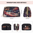 thumbnail image 5 of Picia Colorful Flower Peacock Print Leather Makeup Bag Make Up Bag Travel Toiletry Bag for Her Girlfriend Teacher Teen Girl Gifts, 5 of 8