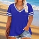 thumbnail image 1 of Haivin Summer Tops for Women 2024 Short Sleeve Button V Neck Tshirts Trendy Casual Blouses, 1 of 5