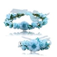 thumbnail image 1 of Diadema con corona artificial, accesorios para el cabello para padres e hijos, corona de ratán tejida para vacaciones, tocado para boda con fotografía, 1 of 4