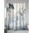 thumbnail image 5 of Fsddascl Gray Ombre Forest Shower Curtain Set - Standard 72" x 72" Washable Bathtub Curtain with 12 Hooks, Watercolor Trees Mountain Waterproof Fabric Stall Shower Curtains for Bathroom/Bathtub, 5 of 6