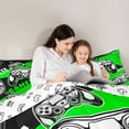 thumbnail image 5 of Castle Fairy Video Game Twin Comforter Sets for Boys,Black Green Bedding Set, 5 of 8