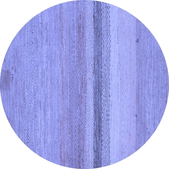 Ahgly Company Machine Washable Indoor Round Abstract Blue Modern Area Rugs, 3' Round