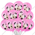 thumbnail image 3 of Globos de látex de Minnie Mouse de Disney, color rosa, para fiestas de baby shower, decoraciones para fiestas de cumpleaños de niñas, decoración de bodas, 10 o 20 unidades, 3 of 5
