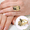 DARK GREEN, variant on 18K Gold Plated Crystal Dragonfly Ring Dainty Eye Shape Cocktail Party Statement Ring for Women Green-Size 9