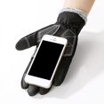 thumbnail image 3 of Men Women Leather Gloves Touch Screen Cycling Gloves Winter Warm Gloves Sports Gloves Black XL, 3 of 10